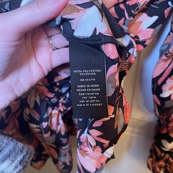 Zac & Rachel Pink and Orange Ruffled 3/4 Sleeve Blouse - Picture 8 of 11